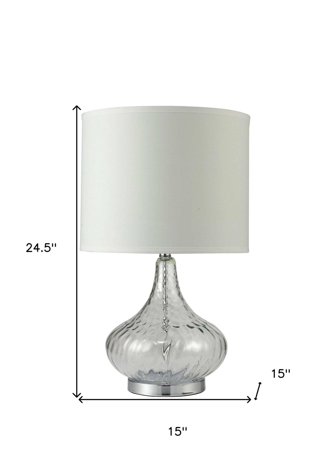 Clear Textured Glass Table Lamp - Homeroots - Flyclothing LLC