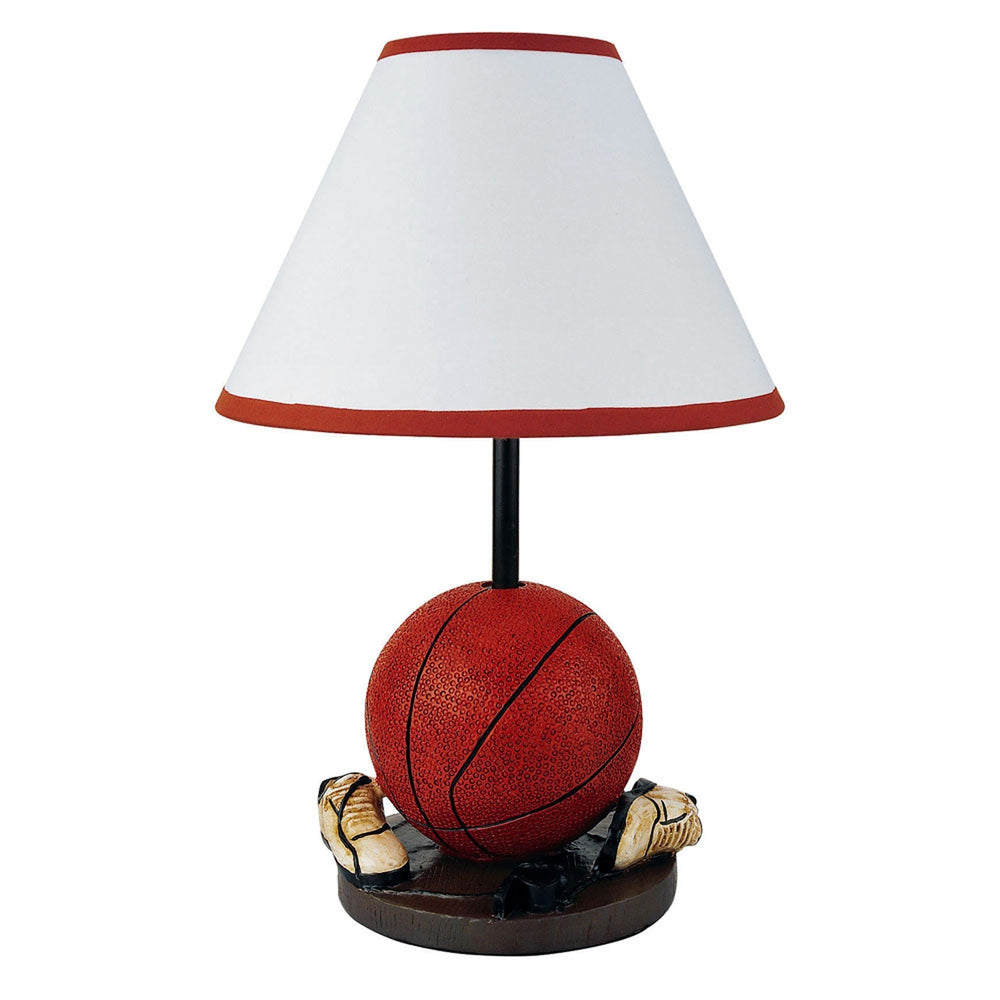 15" Orange Bedside Table Lamp With White Shade - Homeroots
