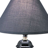 13" Black Ceramic Bedside Table Lamp With Black Shade - Homeroots - Flyclothing LLC