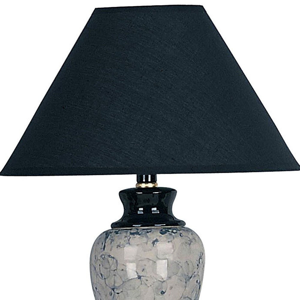 13" Black Ceramic Bedside Table Lamp With Black Shade - Homeroots - Flyclothing LLC