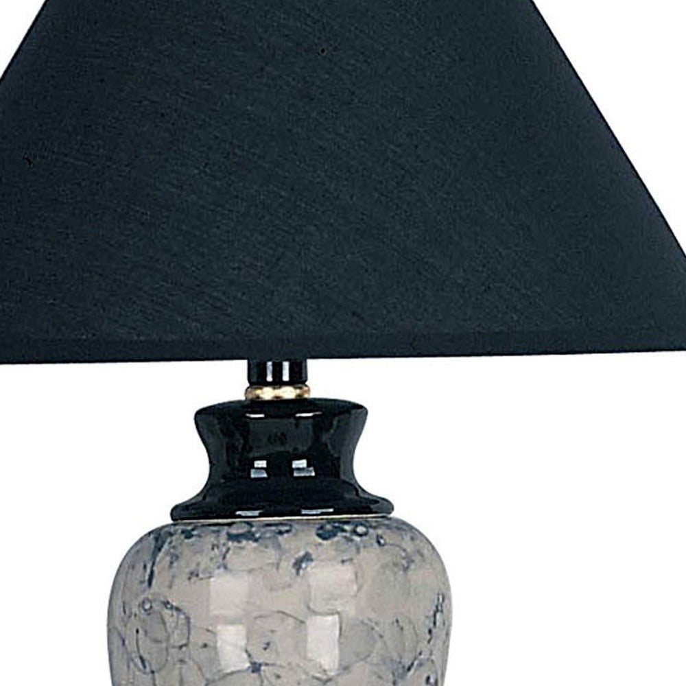 13" Black Ceramic Bedside Table Lamp With Black Shade - Homeroots - Flyclothing LLC
