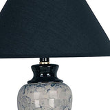 13" Black Ceramic Bedside Table Lamp With Black Shade - Homeroots - Flyclothing LLC