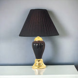 27" Black and Gold Ceramic Urn Table Lamp With Black Empire Shade - Homeroots