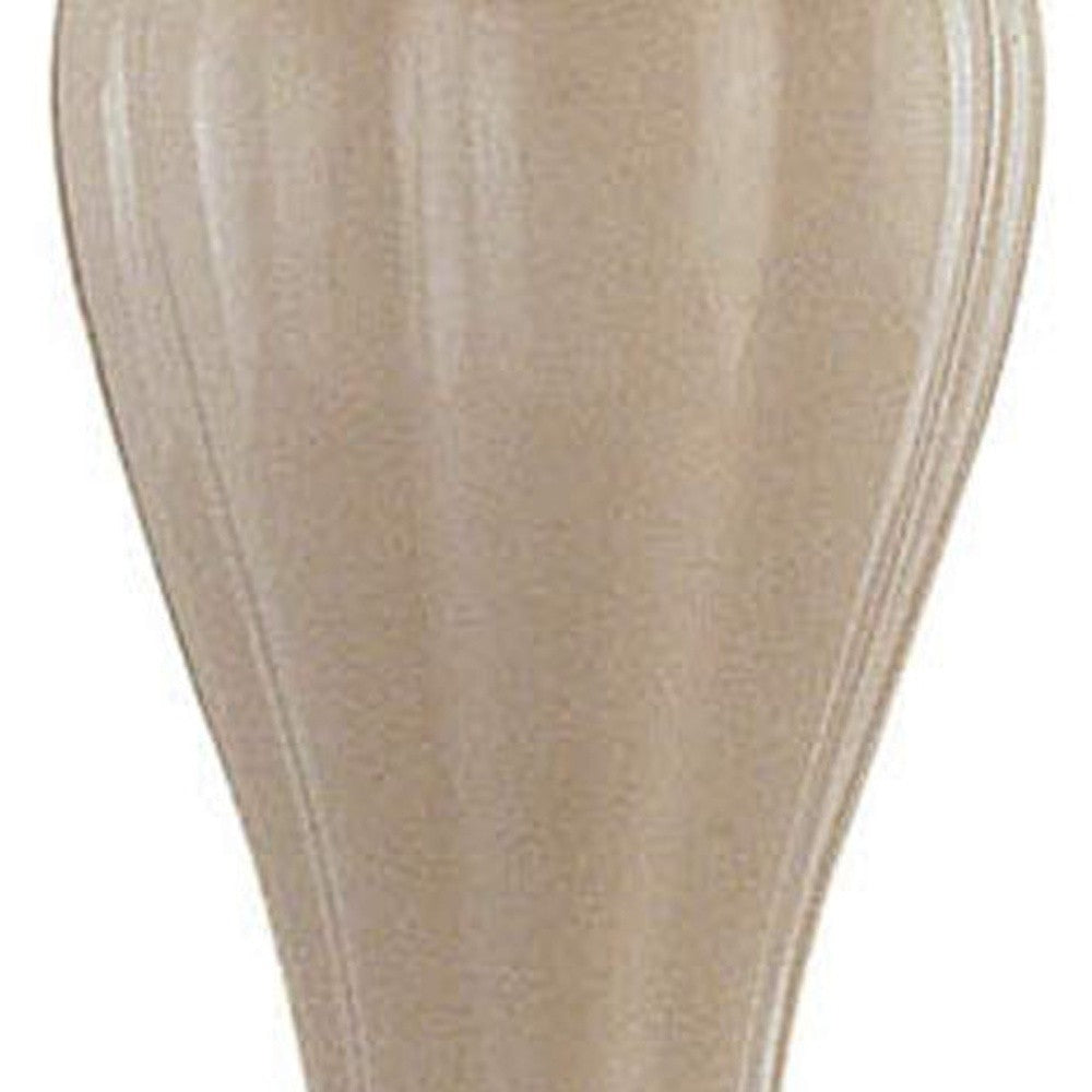 27" Ivory and Gold Ceramic Urn Table Lamp With Off White Empire Shade - Homeroots