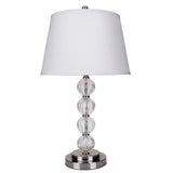 29" Silver Metal Table Lamp With White Classic Empire Shade - Homeroots - Flyclothing LLC