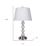 29" Silver Metal Table Lamp With White Classic Empire Shade - Homeroots - Flyclothing LLC