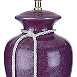 35" Red Burgundy Glaze Ceramic Urn Table Lamp With White Classic Empire Shade - Homeroots - Flyclothing LLC