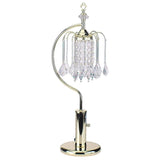 27" Gold Metal Chandelier Faux Crystal Table Lamp - Homeroots
