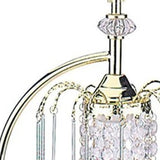 27" Gold Metal Chandelier Faux Crystal Table Lamp - Homeroots