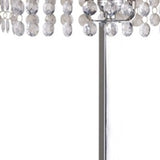 28" Silver Table Lamp With Faux Crystals and White Rectangle Shade - Homeroots - Flyclothing LLC