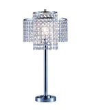 26" Silver Glam Two Tier Chandelier USB Table Lamp - Homeroots - Flyclothing LLC
