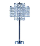 26" Silver Glam Two Tier Chandelier USB Table Lamp - Homeroots - Flyclothing LLC