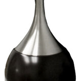 25" Black and Silver Gourd Table Lamp With White Tapered Drum Shade - Homeroots