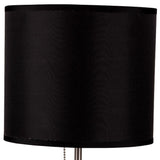 16" Silver Metal Candlestick Table Lamp With Black Classic Drum Shade - Homeroots - Flyclothing LLC