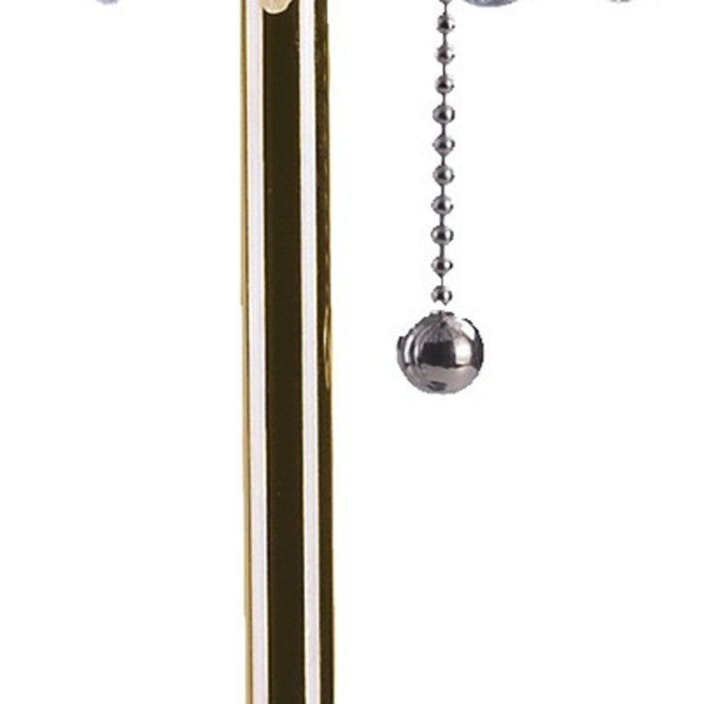 20" Gold Metal Bedside Table Lamp With Clear Drum Shade - Homeroots - Flyclothing LLC