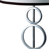29" Silver Metal Bedside Geo Table Lamp With White and Black Trim Classic Drum Shade - Homeroots