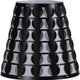 16" Black Bedside Table Lamp With Black Polka Dots Empire Shade - Homeroots