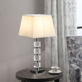 25" Crystal Geo Cubed Table Lamp With White Sharp Corner Square Tapered Shade - Homeroots - Flyclothing LLC