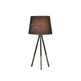 20" Gold Tripod Table Lamp With Black Empire Shade - Homeroots