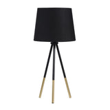 20" Gold Tripod Table Lamp With Black Empire Shade - Homeroots