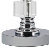 20" Silver Crystal Stacked Geo Cubes Table Lamp With White Classic Empire Shade - Homeroots