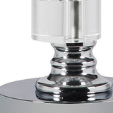 20" Silver Crystal Stacked Geo Cubes Table Lamp With White Classic Empire Shade - Homeroots