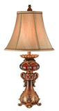 Antique Inspired Table Lamp with Linen Lamp Shade - Homeroots - Flyclothing LLC