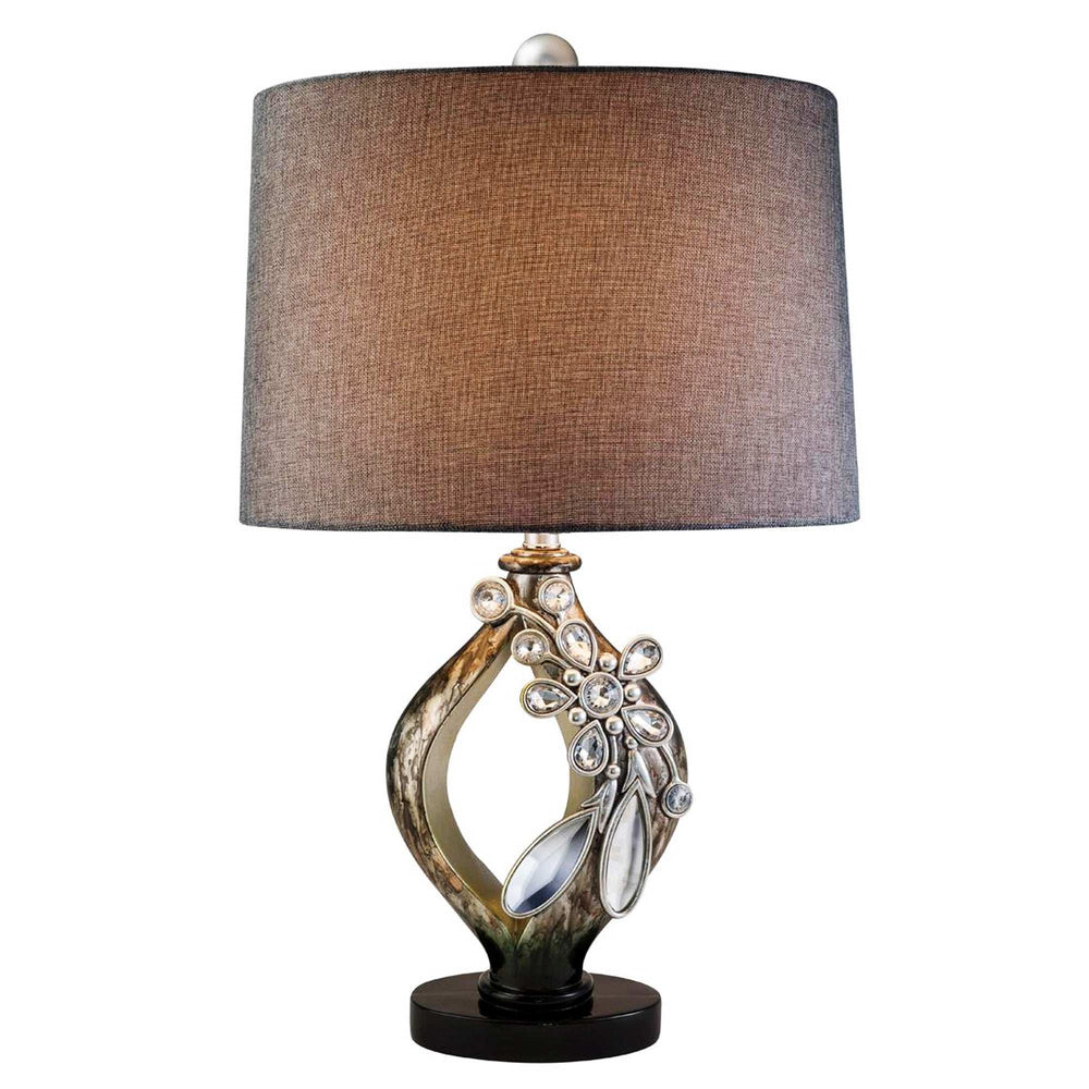 Brown and Gold Faux Crystal Glam Accent Table Lamp - Homeroots - Flyclothing LLC