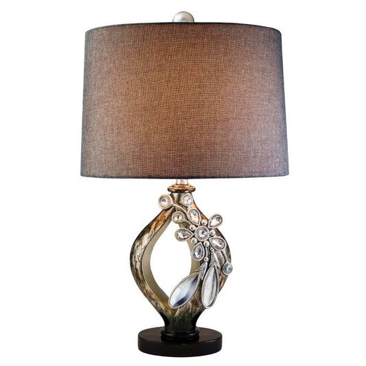 Brown and Gold Faux Crystal Glam Accent Table Lamp - Homeroots - Flyclothing LLC