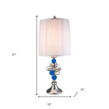 21" Silver Bedside With White Shade