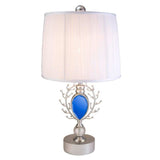 Dazzling Faux Turquoise Pendent Silver Table Lamp - Homeroots - Flyclothing LLC