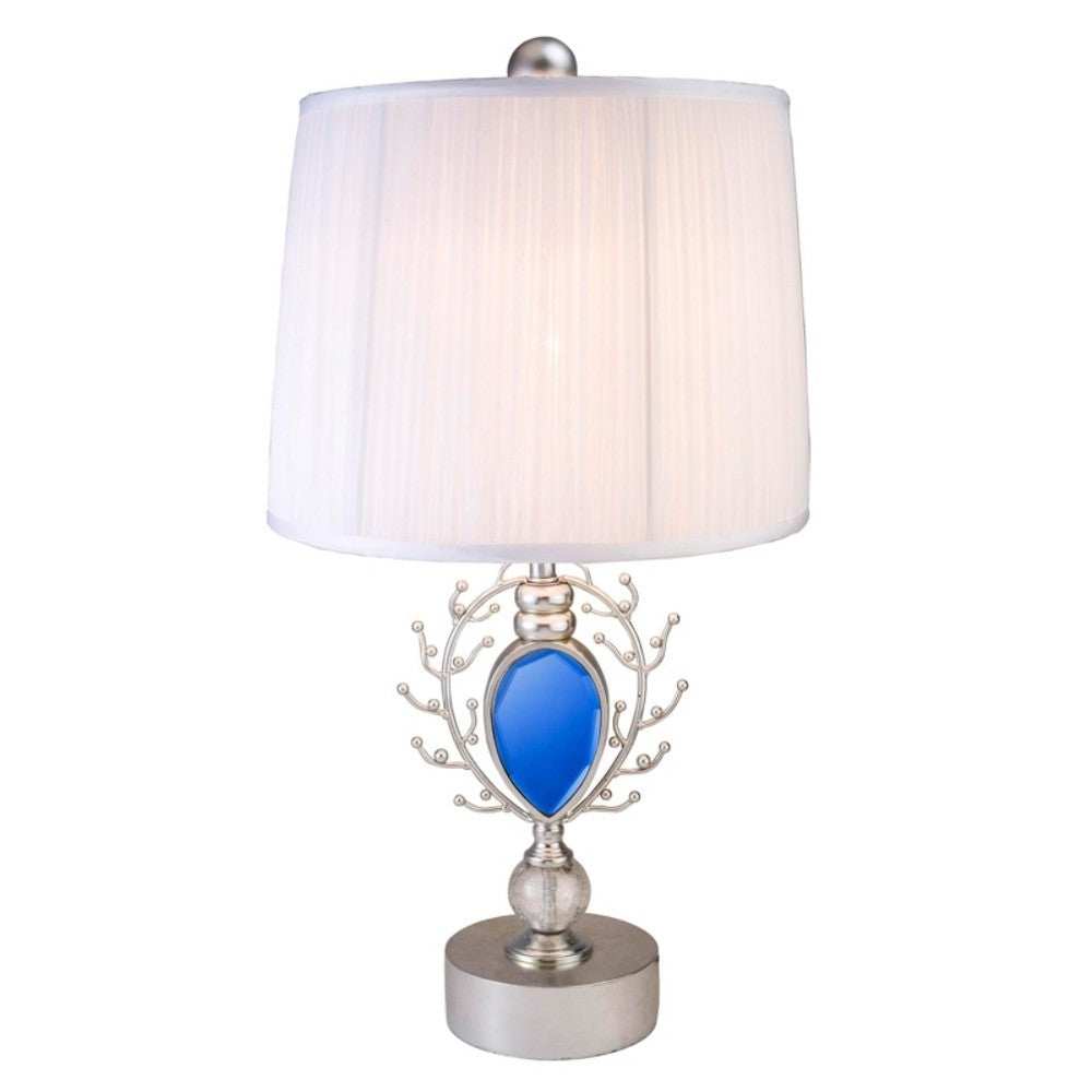 Dazzling Faux Turquoise Pendent Silver Table Lamp - Homeroots - Flyclothing LLC