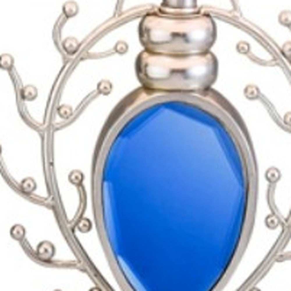 Dazzling Faux Turquoise Pendent Silver Table Lamp - Homeroots - Flyclothing LLC