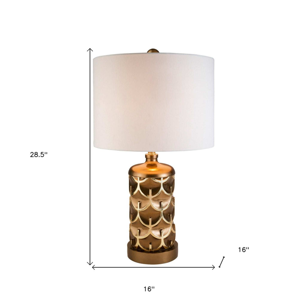 Magestic Brown and Gold Geo Table Lamp - Homeroots - Flyclothing LLC