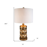 Magestic Brown and Gold Geo Table Lamp - Homeroots - Flyclothing LLC
