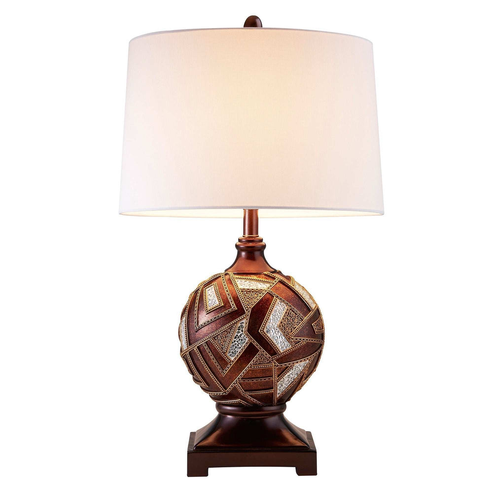 Brown Metallic Mosaic Design Table Lamp - Homeroots - Flyclothing LLC