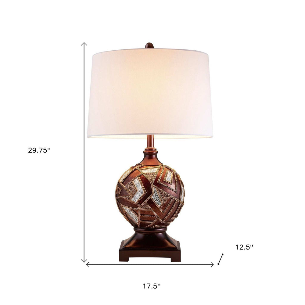 Brown Metallic Mosaic Design Table Lamp - Homeroots - Flyclothing LLC