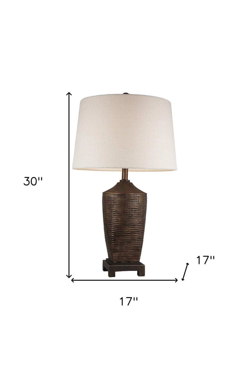 Fantastic Rustic Ribbed Bronze Table Lamp - Homeroots - Flyclothing LLC