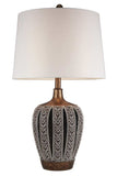 Primo Tall Brown Table Lamp with White Lamp Shade - Homeroots - Flyclothing LLC