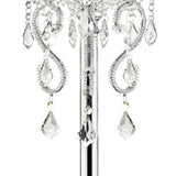 Glam Silver Faux Crystal Accent Table Lamp with See Thru Shade - Homeroots - Flyclothing LLC