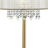 30" Gold Metal Novelty Bedside With White Drum Shade - Homeroots