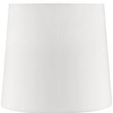 17" White Metal Bedside Table Lamp With Off-White Shade