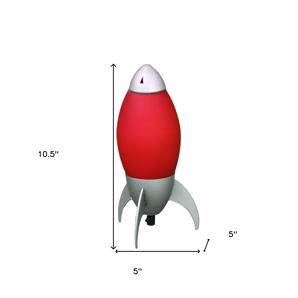 11" Red Acrylic Bedside Table Lamp With Red Shade - Homeroots - Flyclothing LLC