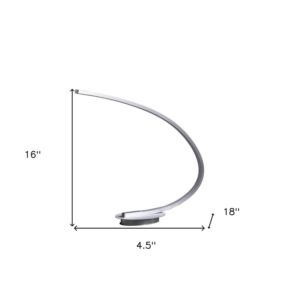 16" Silver Metal Desk Led Table Lamp - Homeroots - Flyclothing LLC