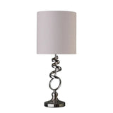 22" Nickel Bedside Table Lamp With Off White Drum Shade - Homeroots - Flyclothing LLC