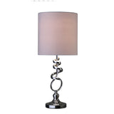 22" Nickel Bedside Table Lamp With Off White Drum Shade - Homeroots - Flyclothing LLC