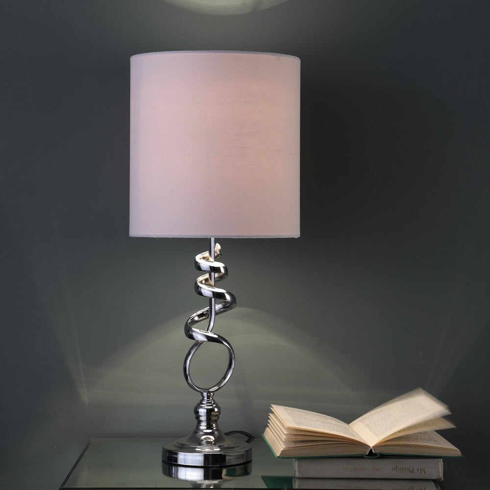 22" Nickel Bedside Table Lamp With Off White Drum Shade - Homeroots - Flyclothing LLC