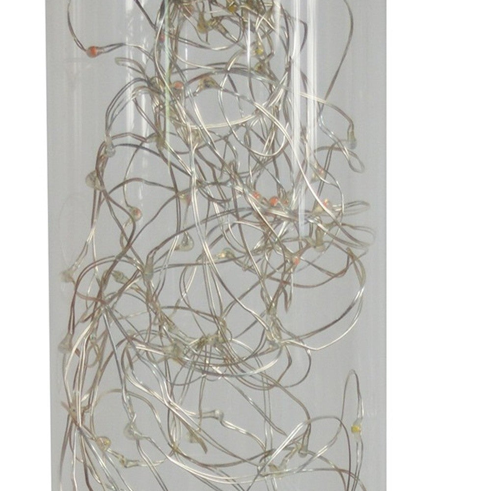 13" Silver Metal Column LED Rope Table Lamp With Clear - Homeroots - Flyclothing LLC