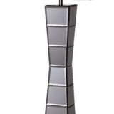 Black Glass Tower Table Lamp with Beige Fabric Shade - Homeroots - Flyclothing LLC