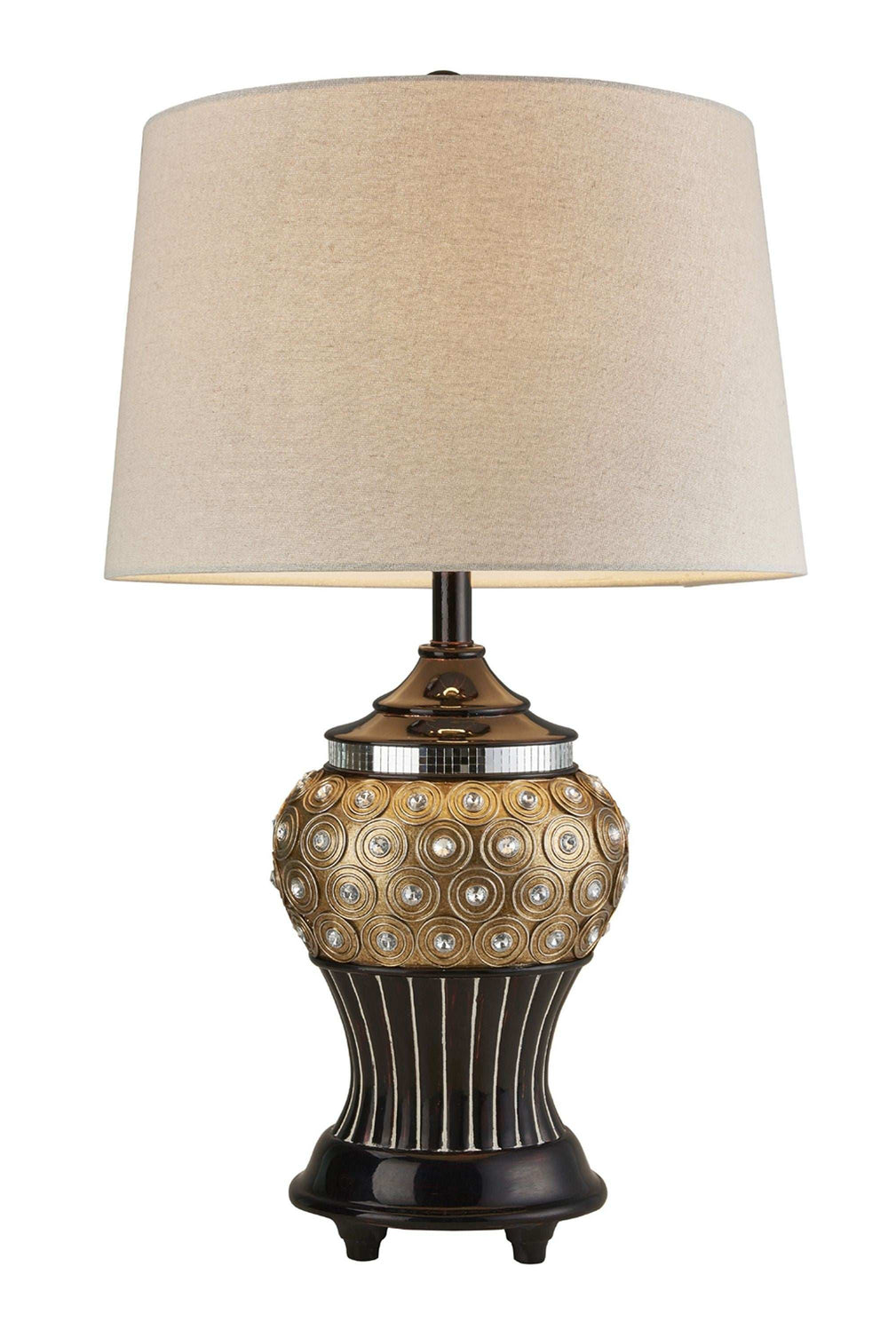 Glitzy Gold Bejeweled Table Lamp - Homeroots - Flyclothing LLC